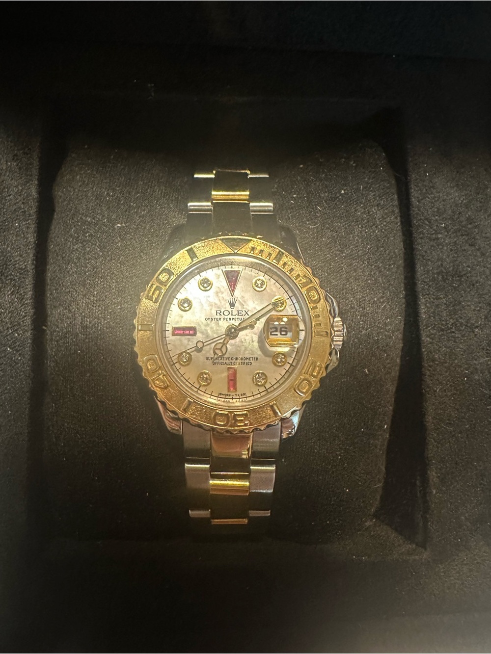 Rolex yacht master with jubilee Gold and Silver  bracelet.